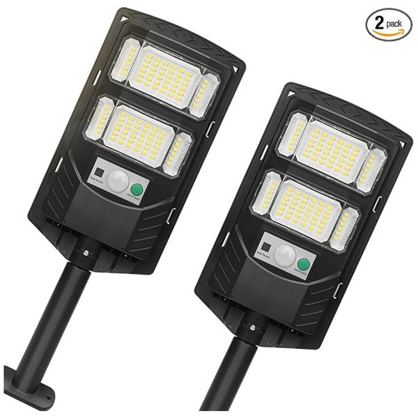 2-Pack 10000lm Motion Sensor Solar Flood Lights With Remote Control