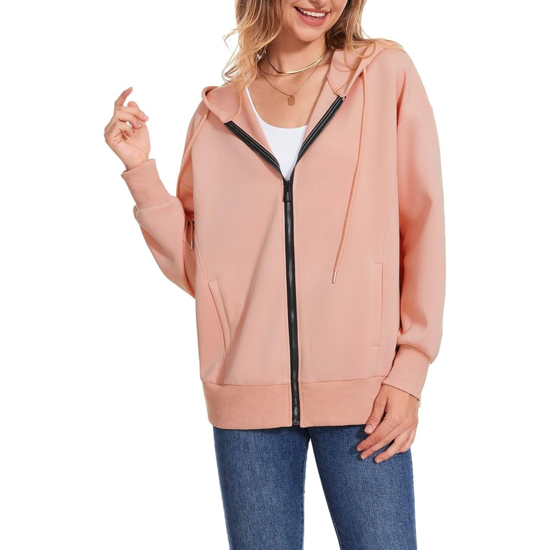 Women's Long Sleeve Lightweight Zip Up Sweatshirts