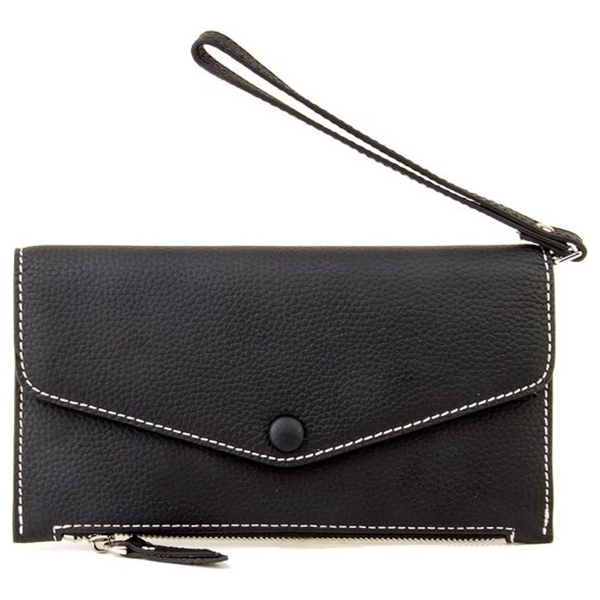 Donnain Full-Grain Cow Leather Classic Clutch Purses