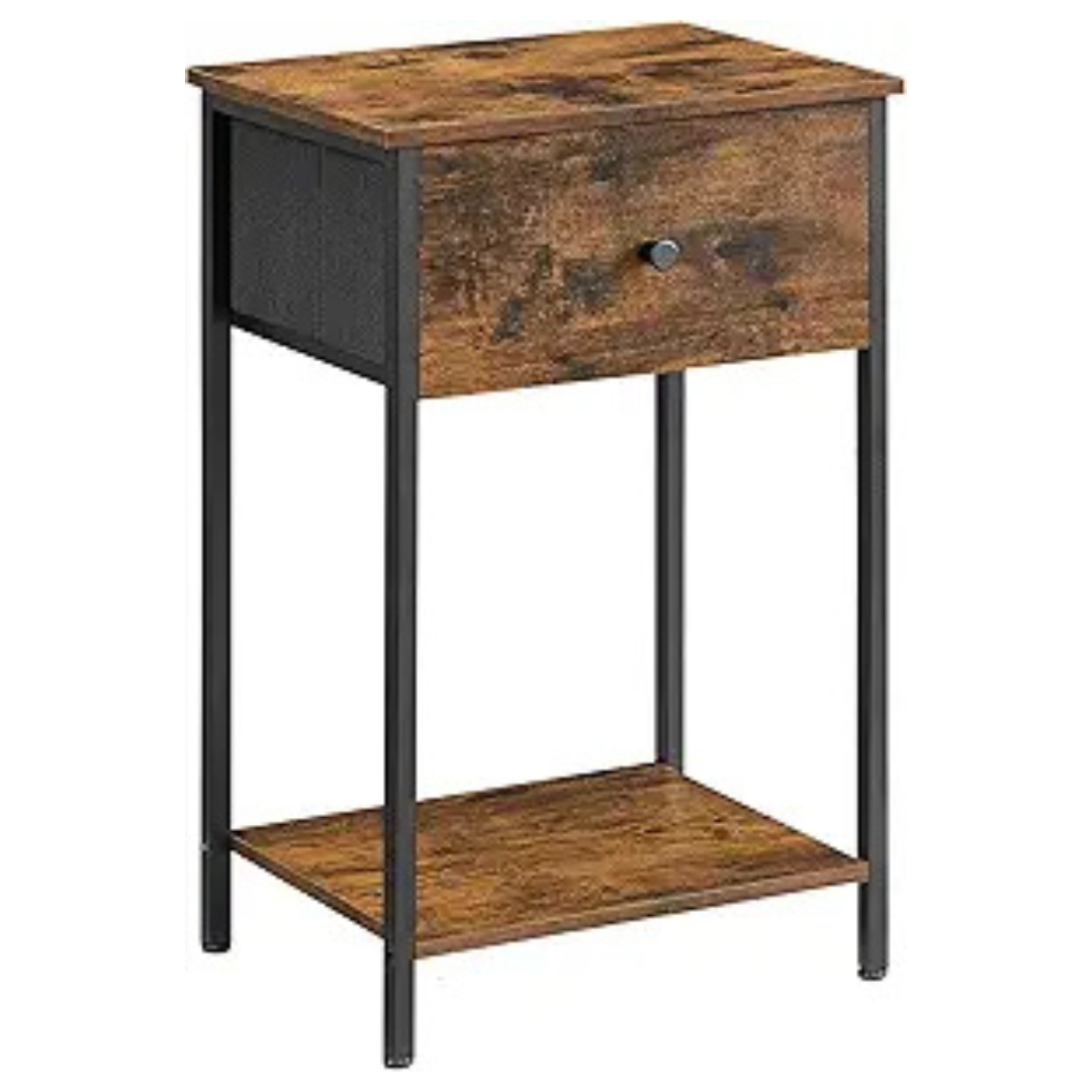 Vasagle 24" Tall End Table With Storage Shelf