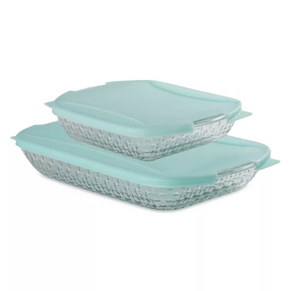 Anchor Hocking Basketweave Embossed 4-Piece Bakeware Bundle