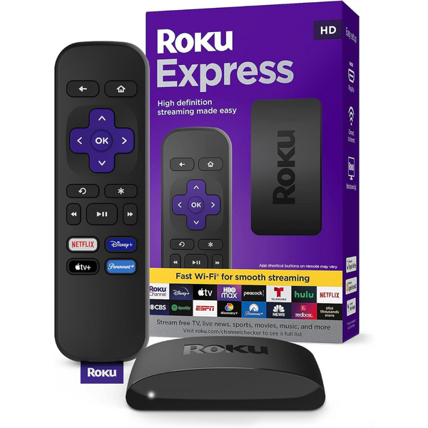 Roku Express HD Streaming Device With HDMI Cable And Simple Remote