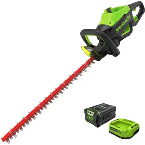 Greenworks 26" 80 Volt Brushless Hedge Trimmer with Battery and Charger