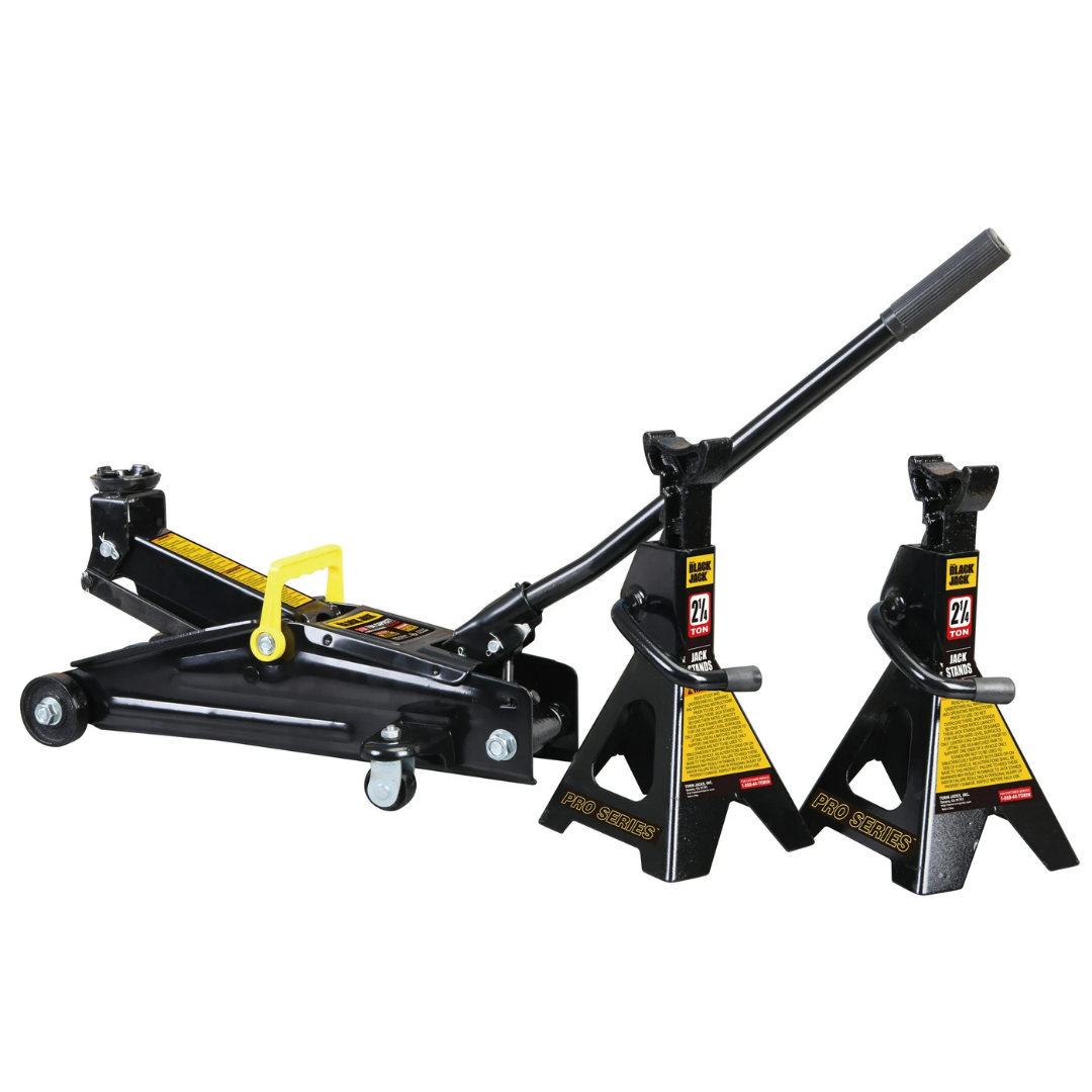 Black Jack 2.25 Ton Trolley Jack with 2.25 Ton Jack Stands in Case