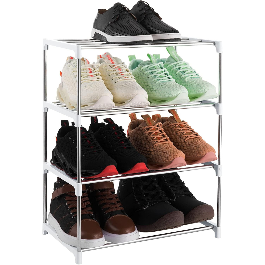 Xerhnan 4-Tier Stackable Small Shoe Organizer Rack