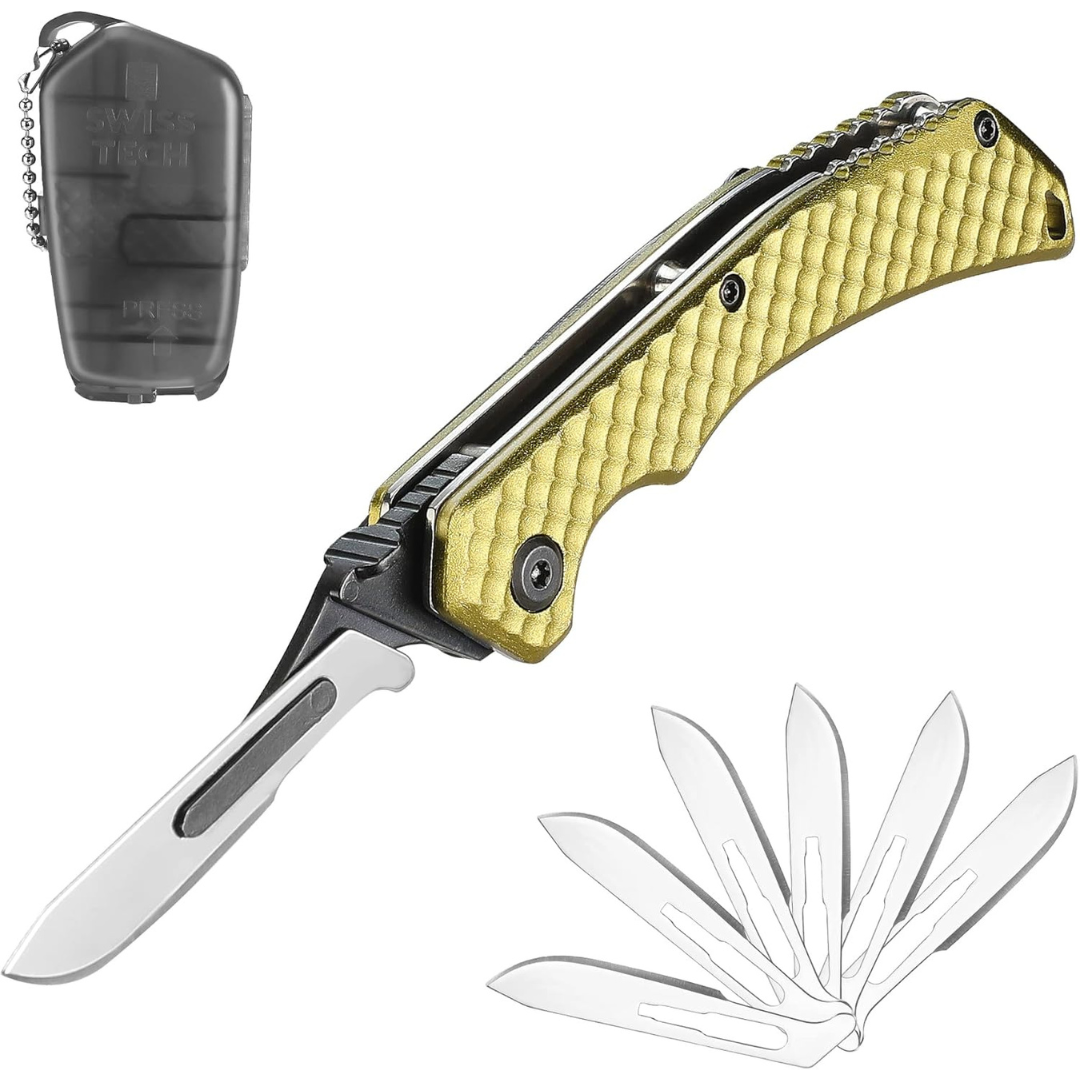 Swiss+Tech Folding Skinning Knife with Blades