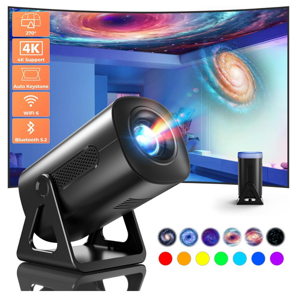 Native 720p Adjustable Stand Mini Projector with WiFi and Bluetooth