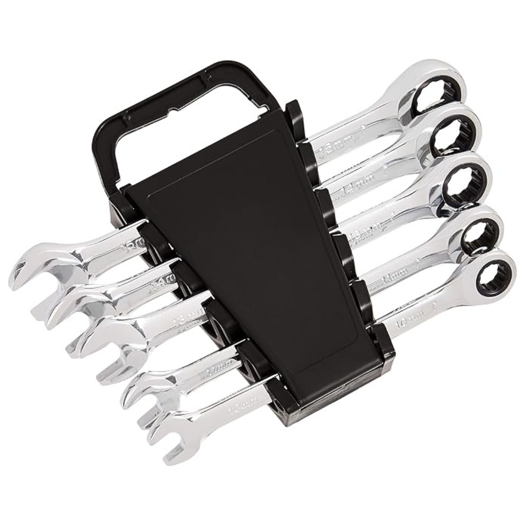 5-Piece Amazon Basics Ratcheting Wrench Set