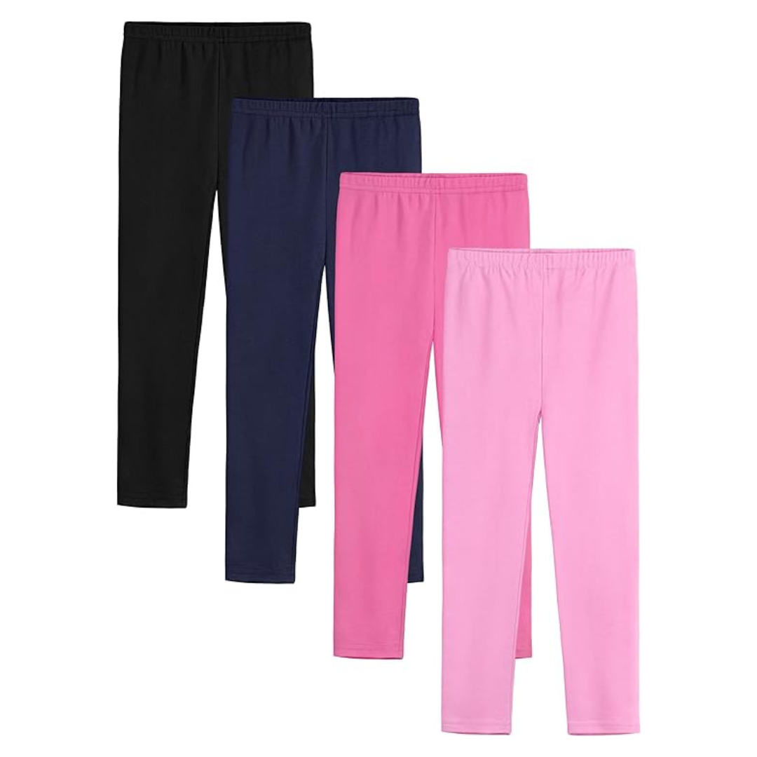 4 Pack Cotton Thick Leggings For Girls