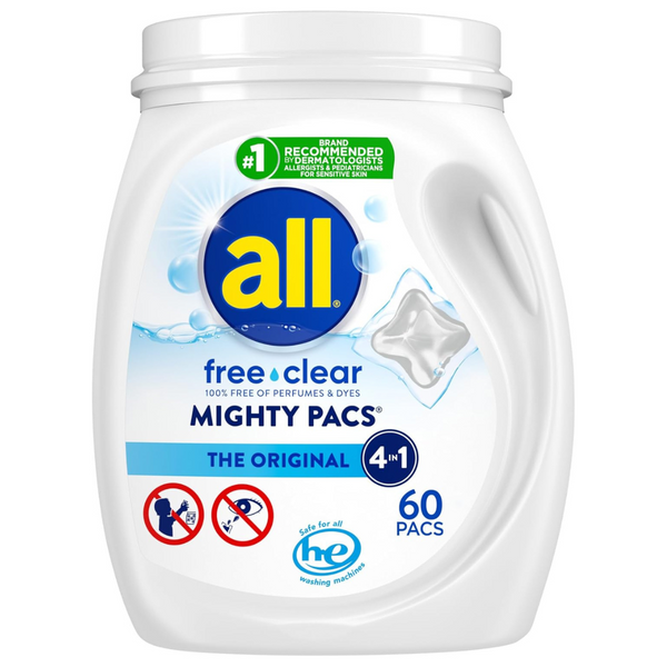 60-Count All Mighty Pacs Laundry Detergent