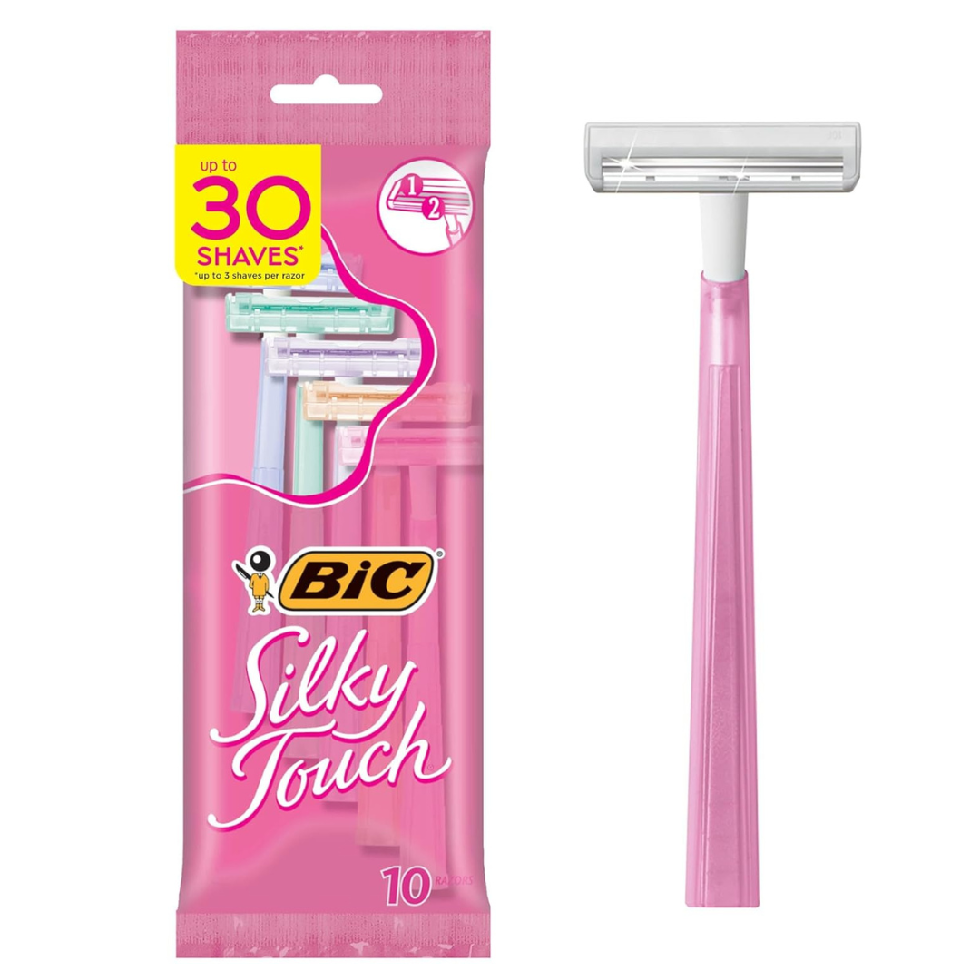 10-Count BIC Silky Touch Women's Disposable Razors with 2 Blades