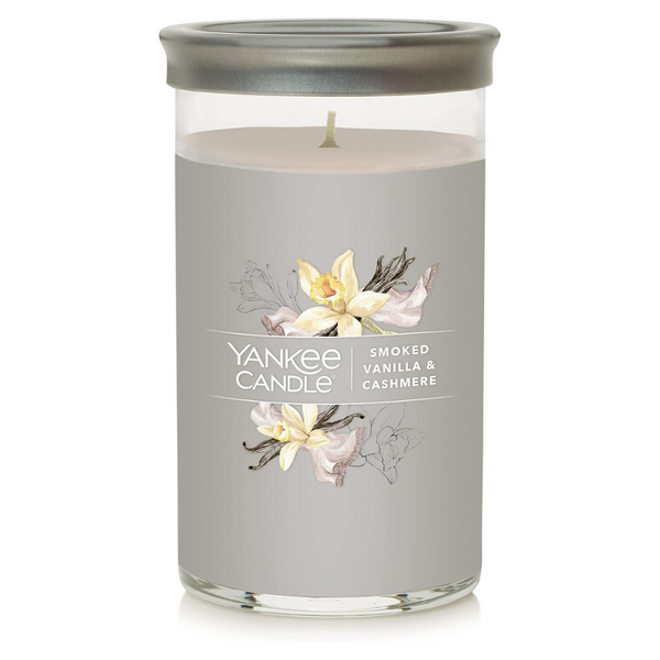 Yankee Candle Smoked Vanilla & Cashmere Signature Medium Pillar Candle