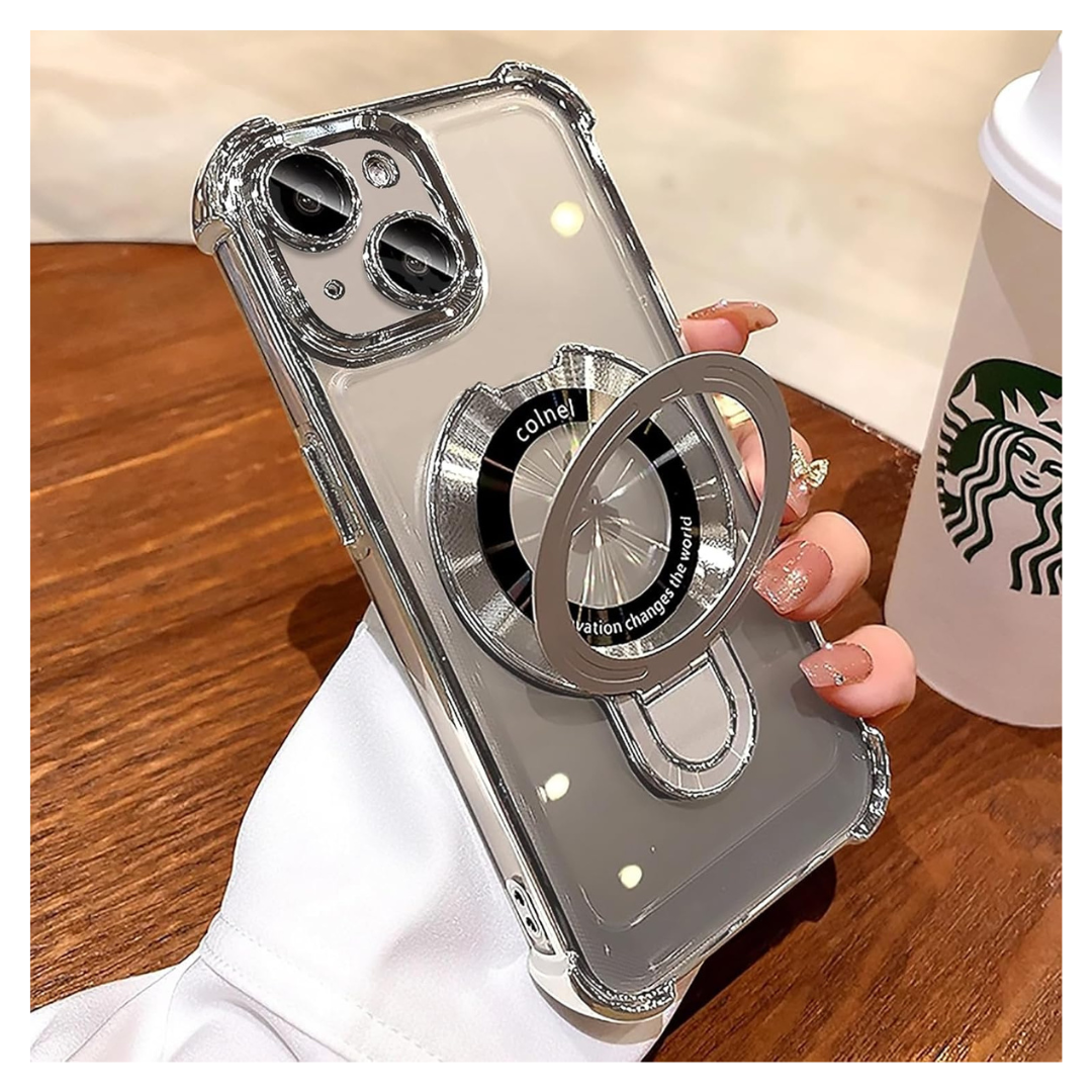 Four Corners Shockproof Slim Case W/ Magnetic Ring Stand For iPhone 15