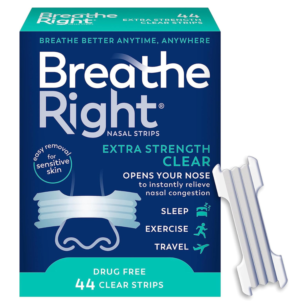 44-Count Breathe Right Nasal Strips (Extra Strength, Clear)