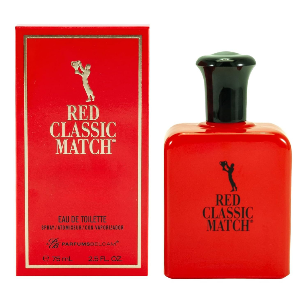 Men's Red Classic Match Spicy & Woody-Ambery Eau De Toilette Spray (2.54oz)