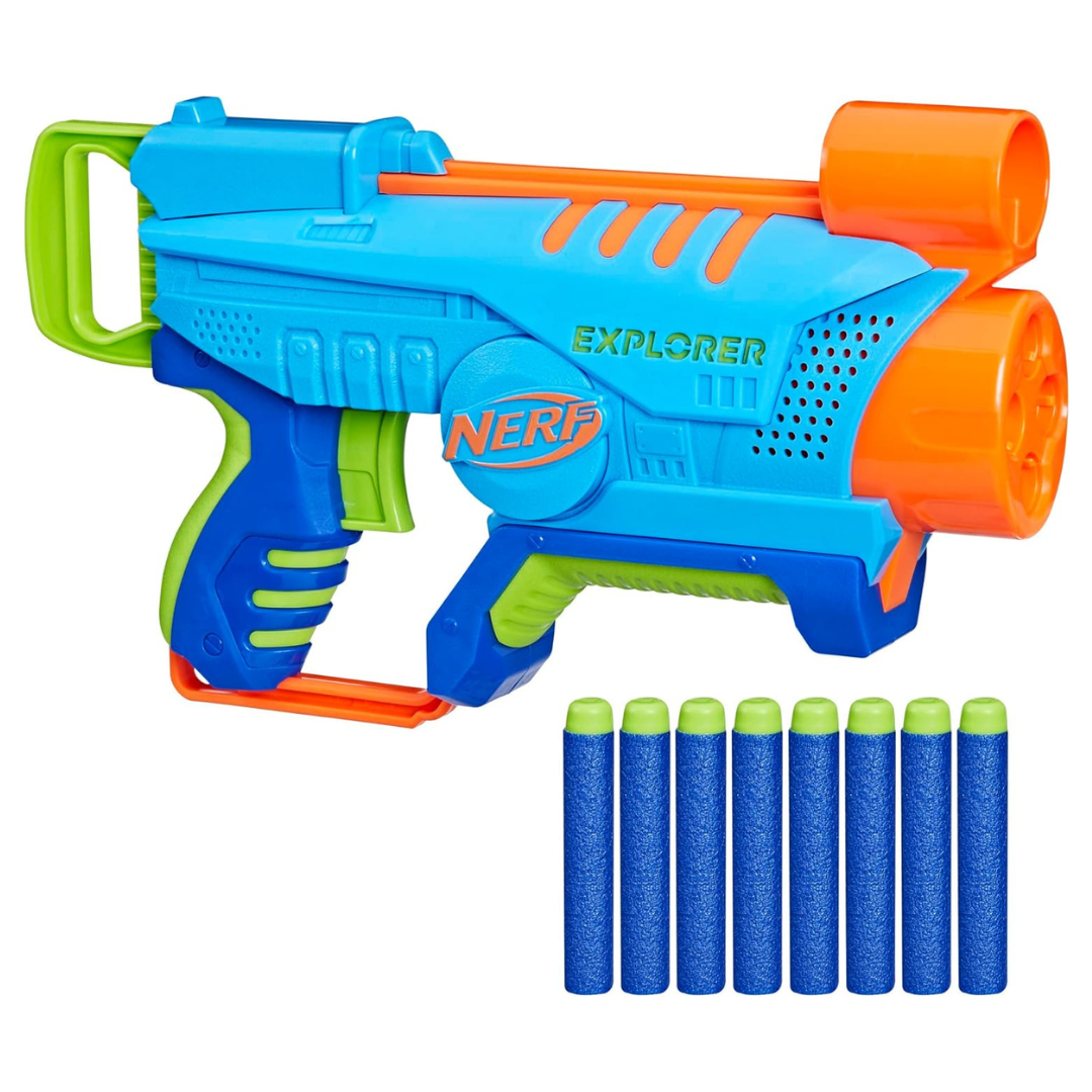 NERF Elite Junior Explorer Foam Blaster With 8 Darts