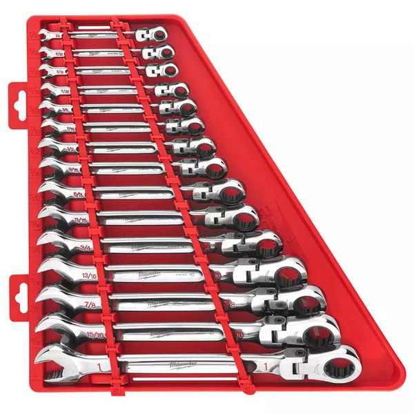 15-Piece Milwaukee SAE Flex Head Combination Wrench Set