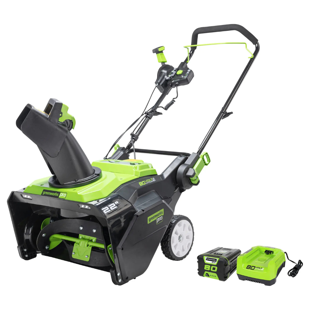 Greenworks 80V 22" Cordless Brushless Snow Blower W/Battery & Charger