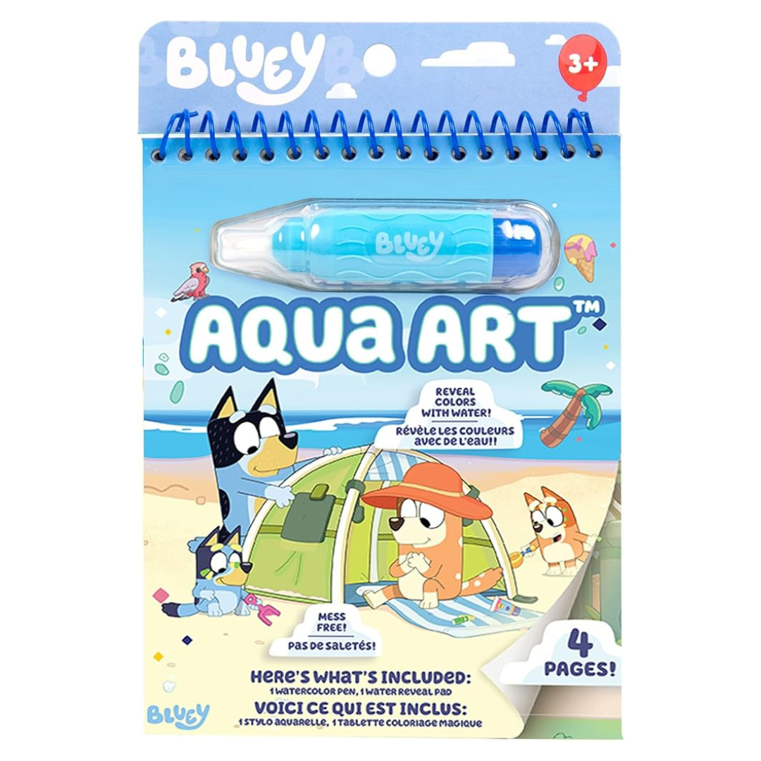 Bluey Aqua Art Reusable Water Reveal Activity Pages With Water Pen