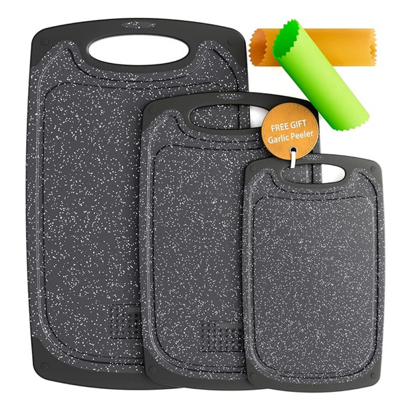 3-Piece Non-Slip Rubber Cooking Cutting Board Set