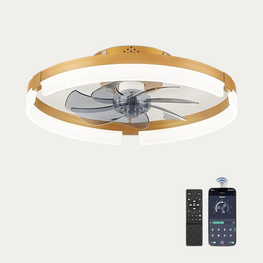 19.7" Low Profile Modern Ceiling Fans With Lights And Remote