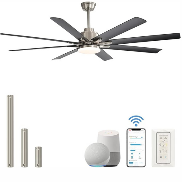 Sofucor 66" Smart Ceiling Fan With Light & Remote