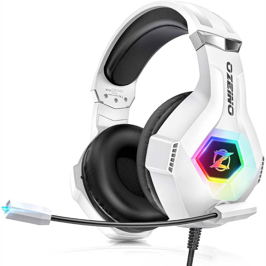 Ozeino RGB Gaming Headphones with Noise Cancelling Flexible Mic