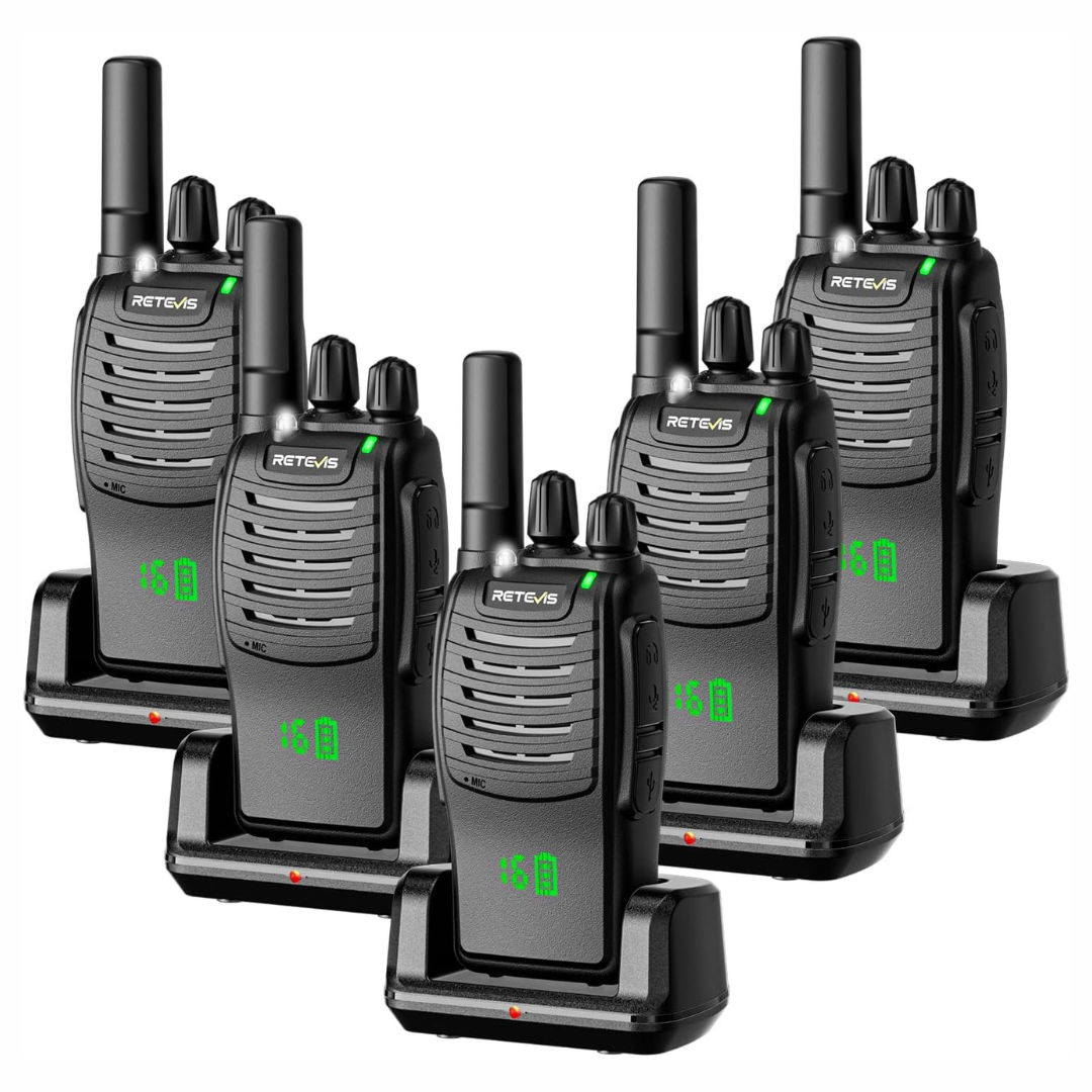 5-Pack Retevis H-777H 2 Way Rechargeable Walkie Talkies