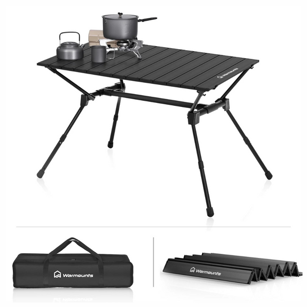 Warmounts 35″ Aluminum Roll Up Foldable Camping Table