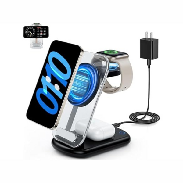 3-in-1 Magnetic Wireless Mag-Safe Charger Stand