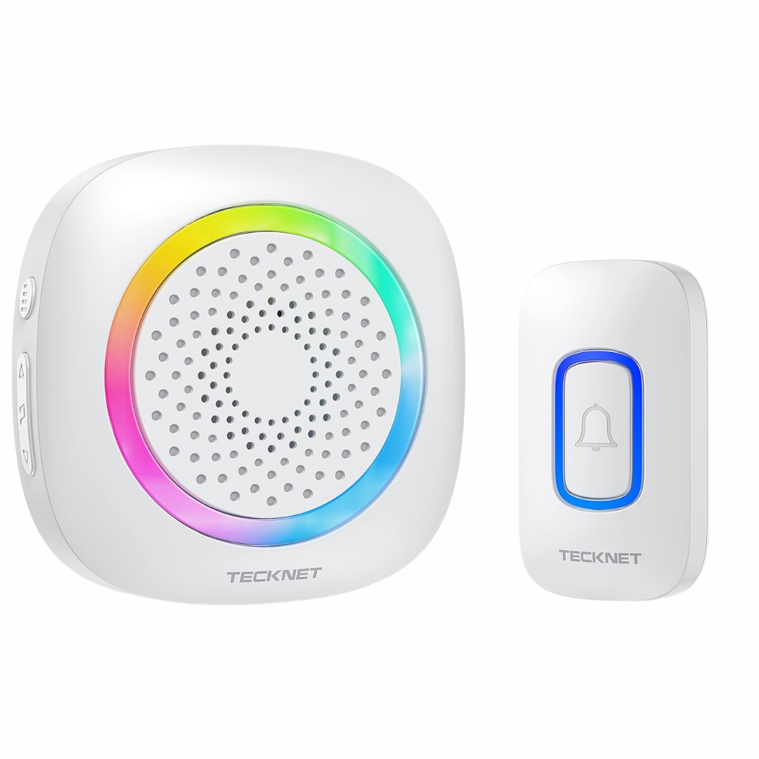 Waterproof Wireless Doorbell With RGB Light W/ 5 Level Volume (1300ft)