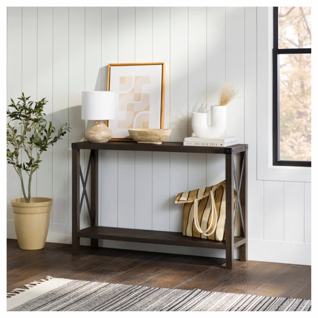 Union Rustic Larenda Entryway Table With Open Shelf Storage