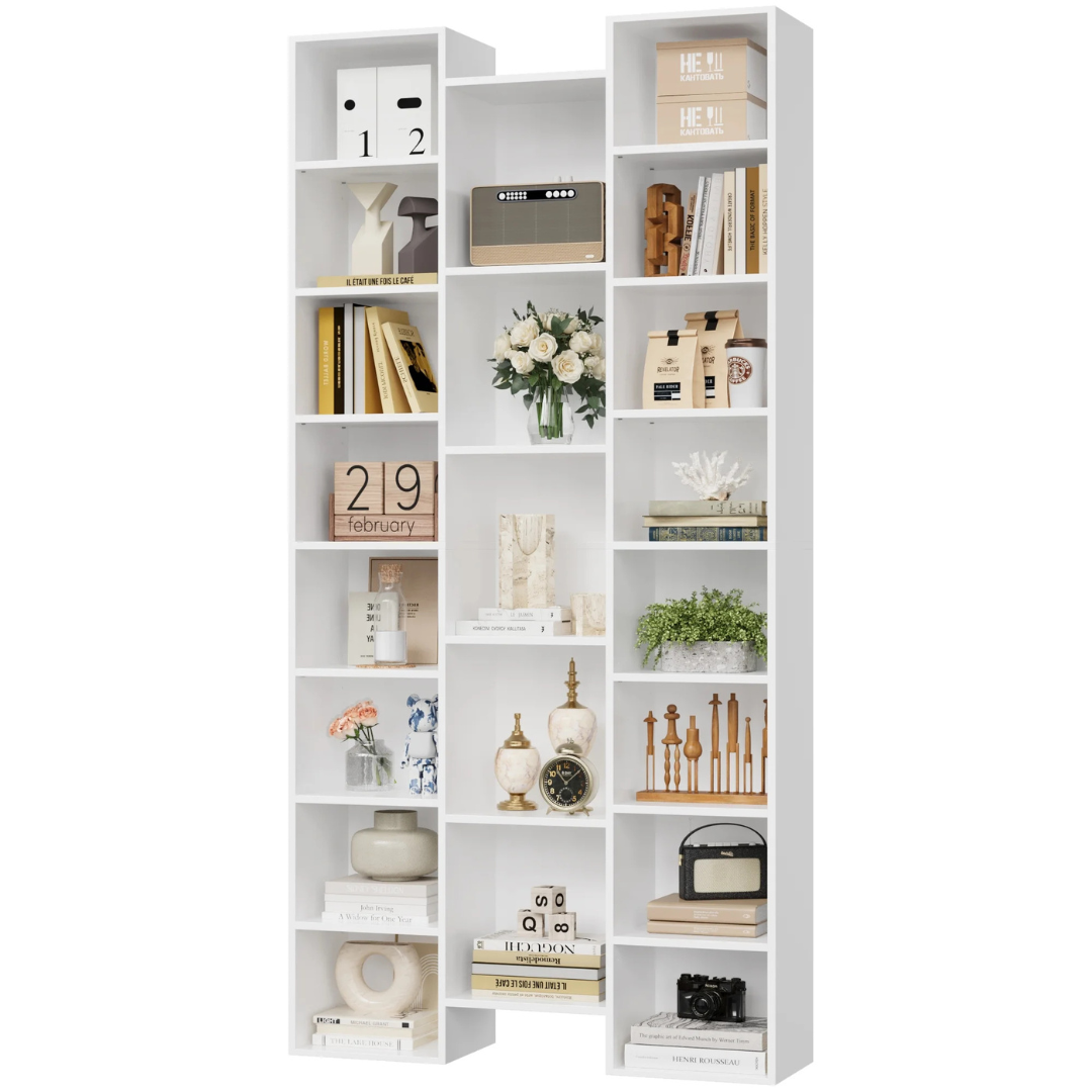 Homfa 21-Cube Wood Bookcase With Adjustable Shelves (3 Colors)