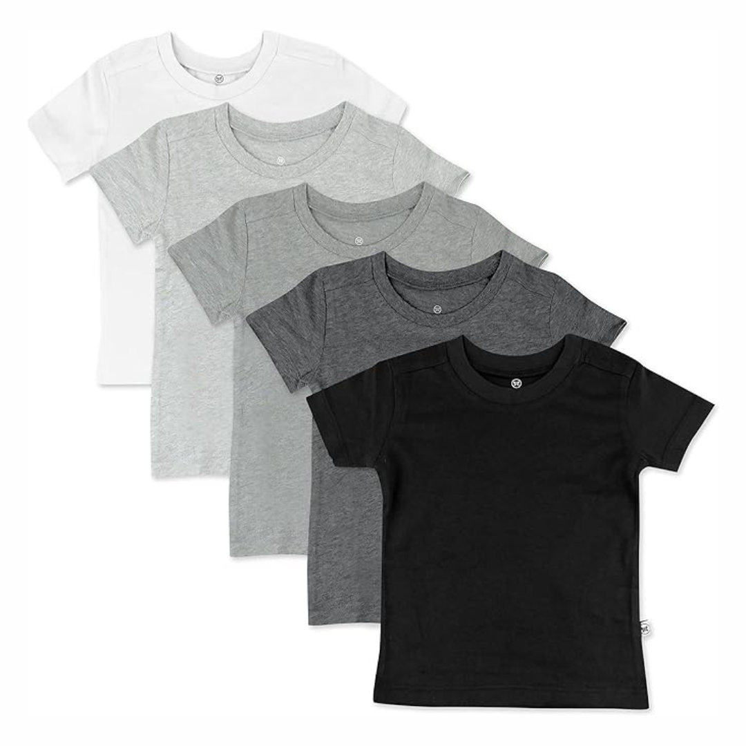 5-Pack HonestBaby Unisex Baby Organic Cotton Short Sleeve T-Shirt