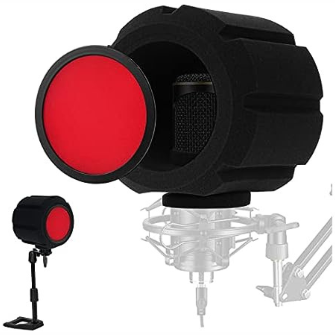 LINGSFIRE Microphone Isolation Shield With Mic Stand