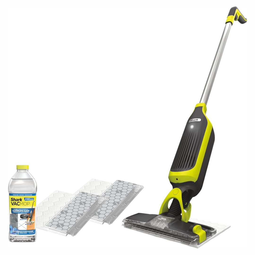 Shark VACMOP Cordless Hard Floor Vacuum Mop Includes 2 Disposable VACMOP Pads And A 12oz VACMOP Solution