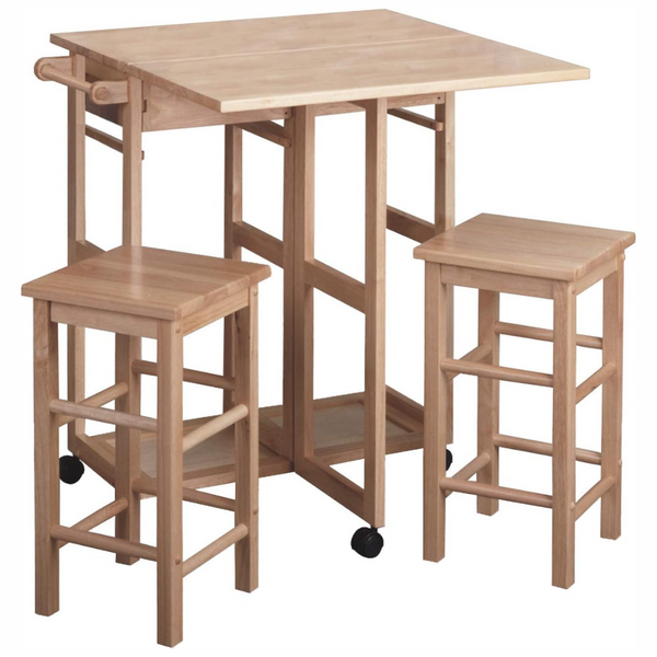 3-Piece Suzanne Space Save Extendable Dining Table Set