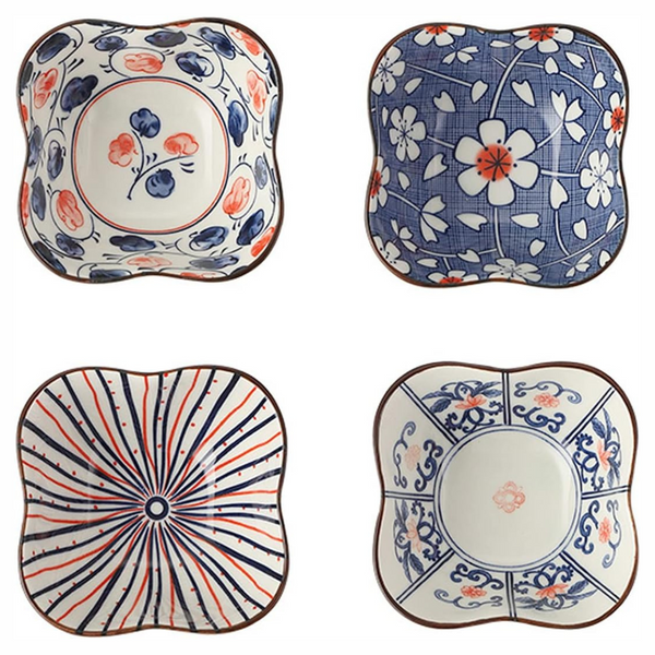 4 Pack Japanese Style Ceramic Pinch Bowls