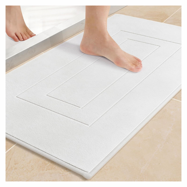 28"x16" Non Slip Super Soft And Absorbent Bathroom Rug, White