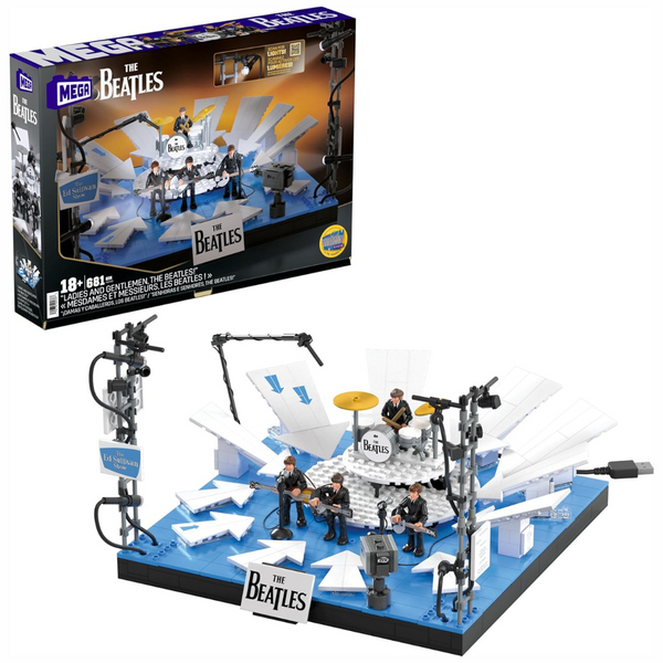 Mega The Beatles Building Set with 681-Piece, Poseable Figures & LED Lights