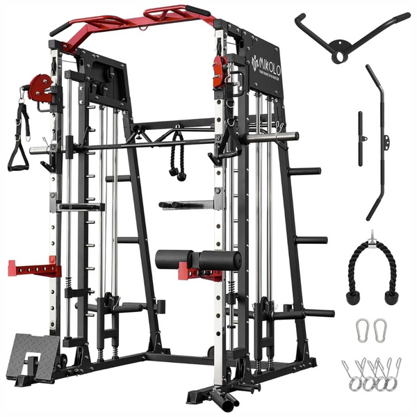 Mikolo Smith Machine Home Gym with Cable Crossover