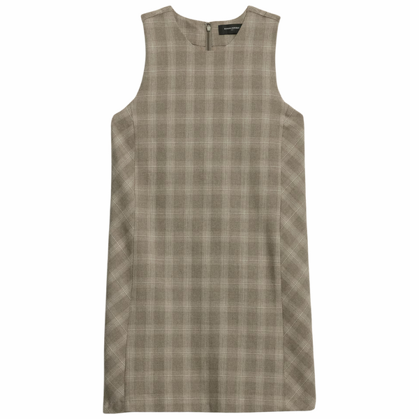 Banana Republic Factory Women's Plaid Shift Mini Dress (Neutral Plaid)