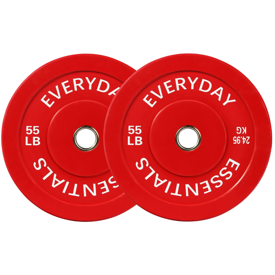 BalanceFrom Olympic Bumper Plate Weight Plate, 55 lbs Pair