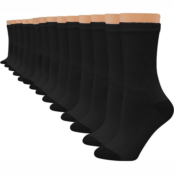 14-Pairs Hanes Women's Value Crew Soft Moisture Wicking Socks