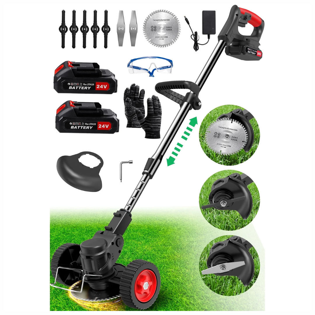 Tntants 24V Cordless Weed Wacker Trimmer With 2-Batteries (2 Colors)