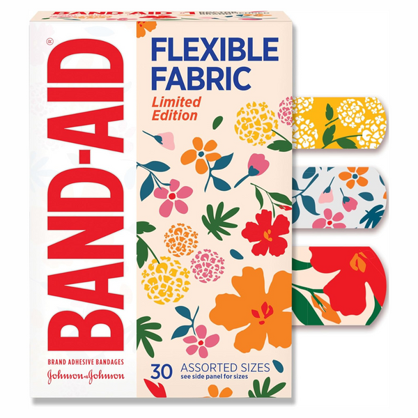 30-Count Band-Aid Brand Flexible Fabric Bandages (Wildflower)