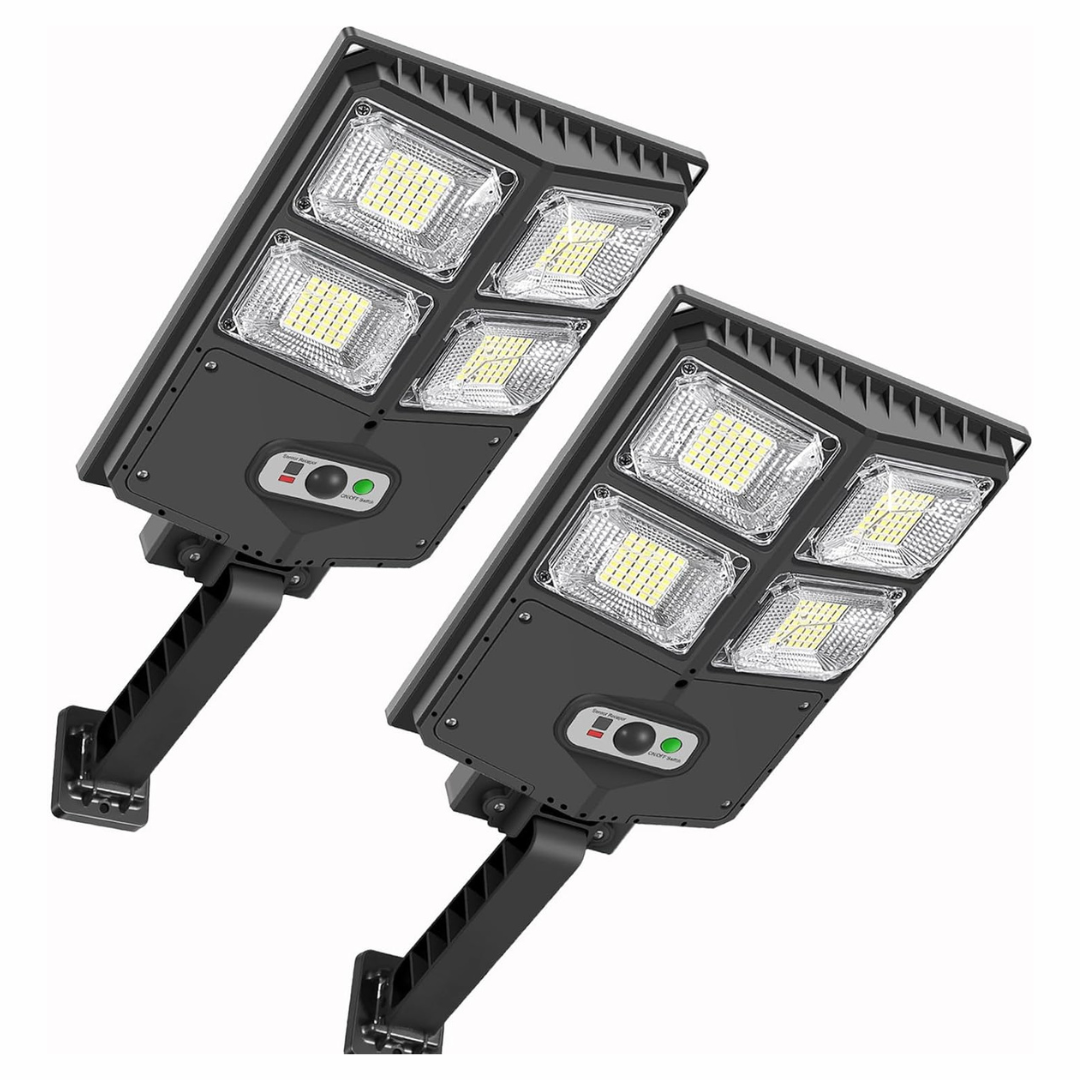 2-Pack Outdoor Waterproof 3-Modes Solar Flood Lights W/ Motion Sensors