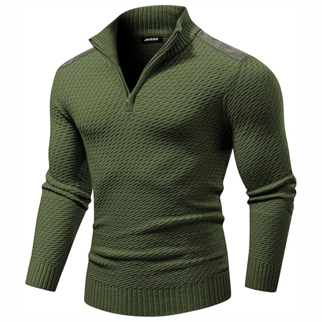 Men's Long Sleeve Quarter Zip Cable Knit Pullover Collar Sweaters (Various)