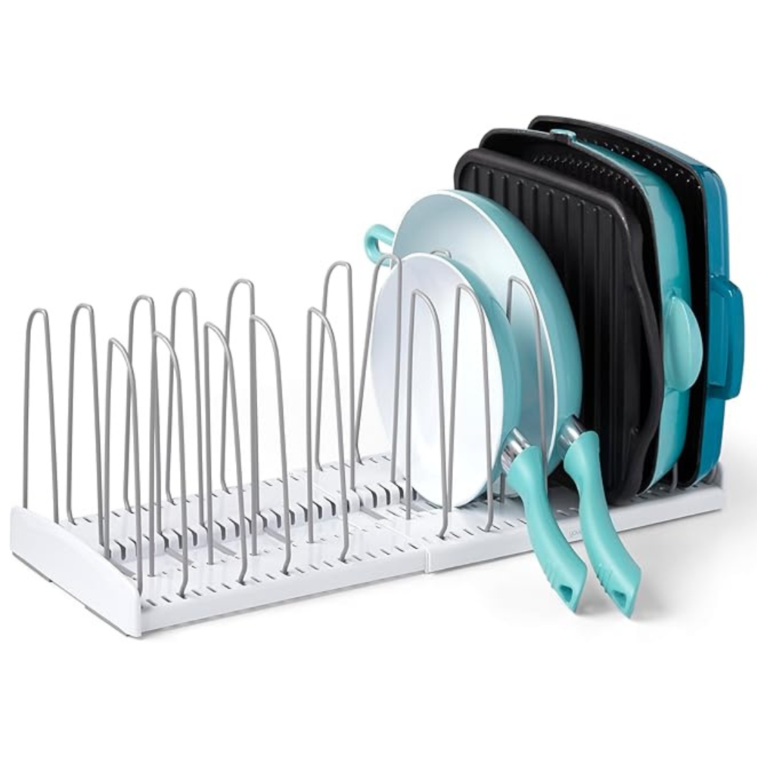 YouCopia Expandable Cookware Rack Adjustable Pan Organizer