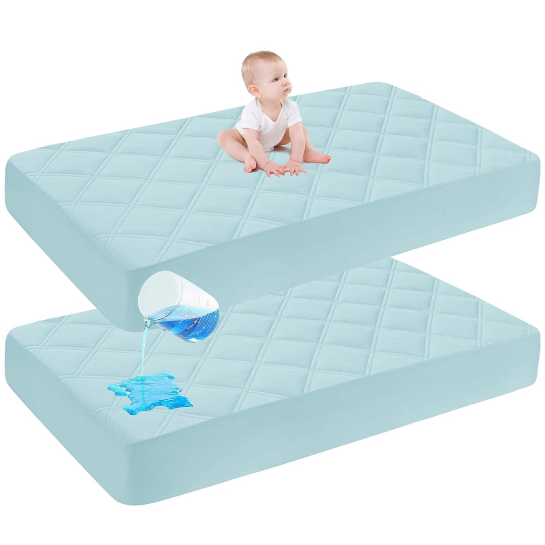 2-Pack Cute Castle Baby Waterproof Crib Mattress Protector (28" x 52")